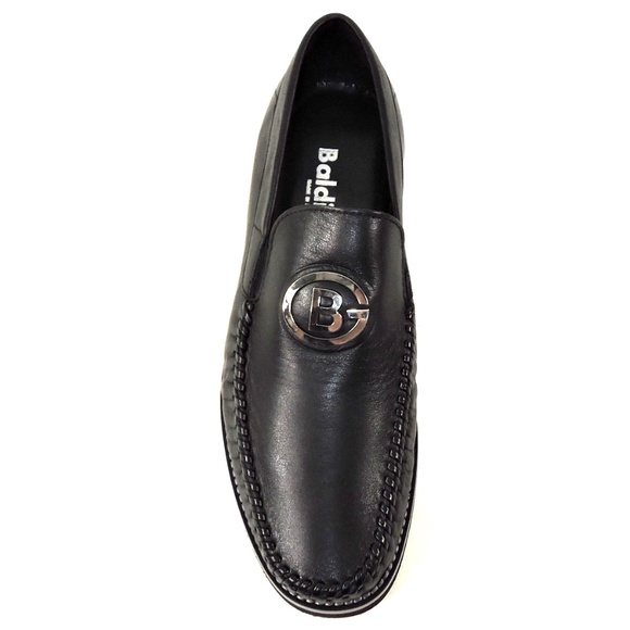 BALDININI 🇮🇹 MEN'S BLACK SOFT LEATHER COMFORT SUMMER LOAFERS - Picture 6 of 8